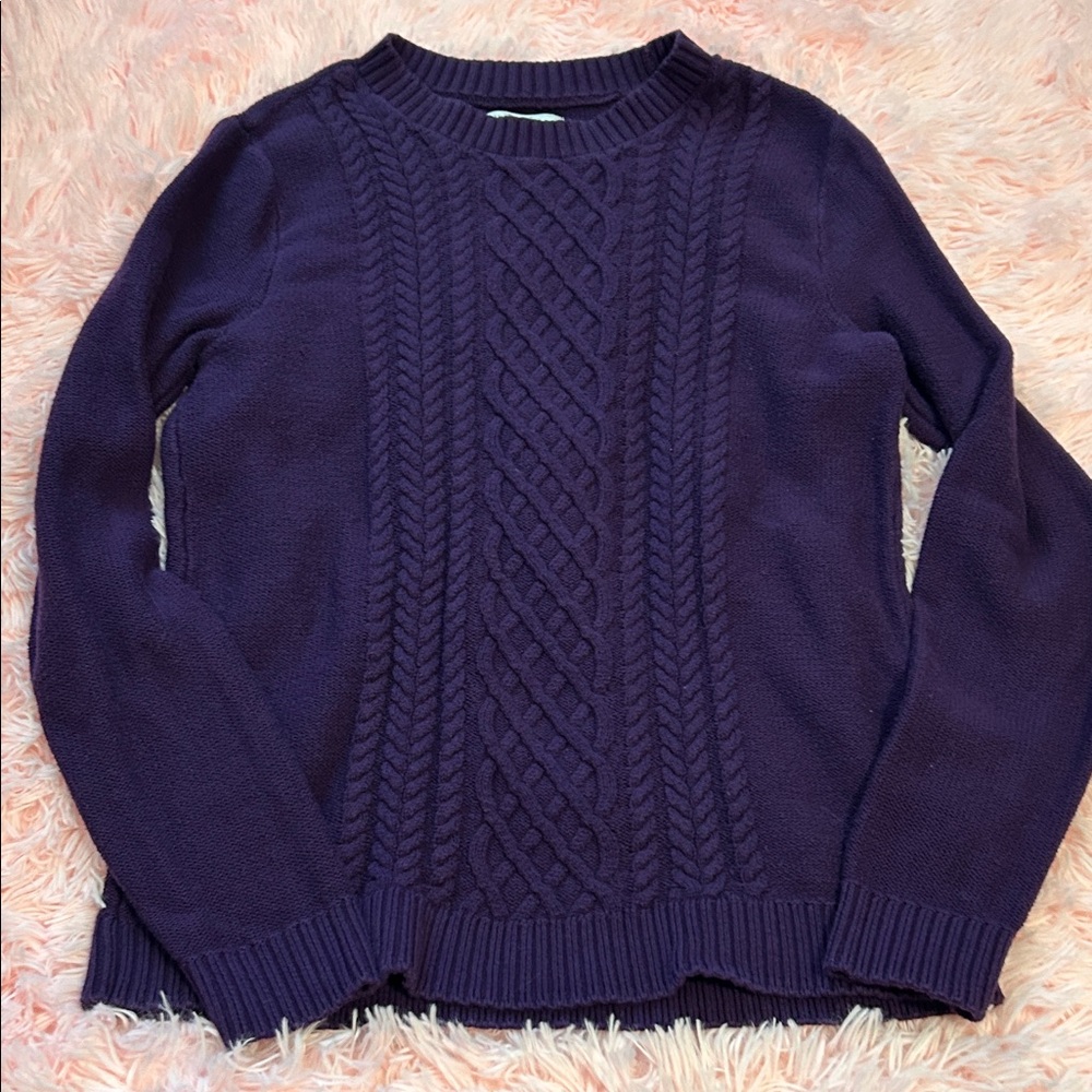 Croft & Barrow Rich Purple Cable Knit Sweater